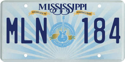 MS license plate MLN184