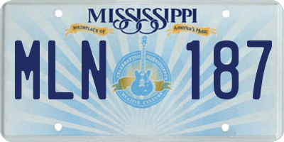 MS license plate MLN187