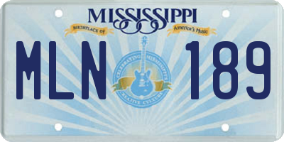 MS license plate MLN189