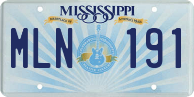 MS license plate MLN191