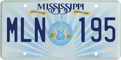 MS license plate MLN195