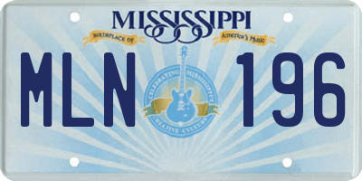 MS license plate MLN196
