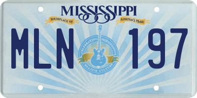 MS license plate MLN197