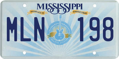MS license plate MLN198