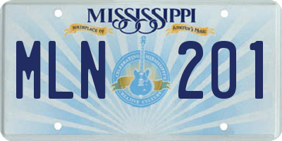 MS license plate MLN201