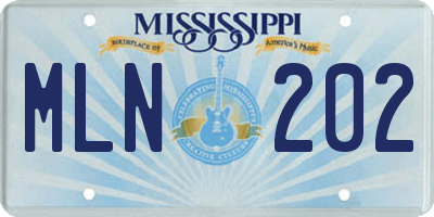 MS license plate MLN202