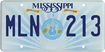 MS license plate MLN213