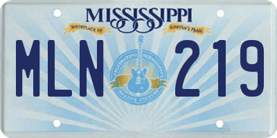 MS license plate MLN219