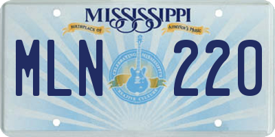 MS license plate MLN220
