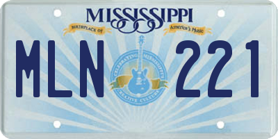 MS license plate MLN221