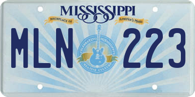 MS license plate MLN223