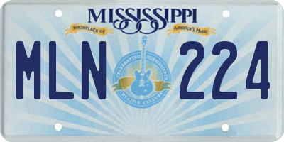 MS license plate MLN224