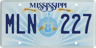 MS license plate MLN227