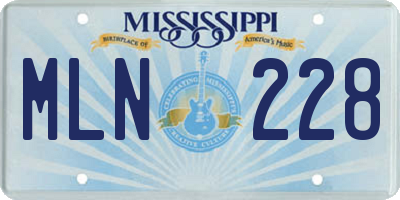 MS license plate MLN228