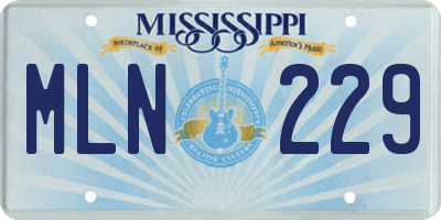 MS license plate MLN229