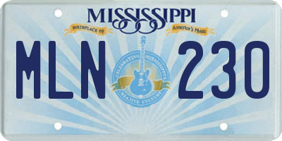 MS license plate MLN230