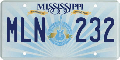 MS license plate MLN232