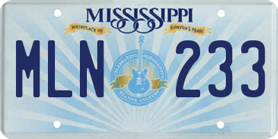 MS license plate MLN233