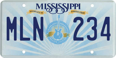 MS license plate MLN234