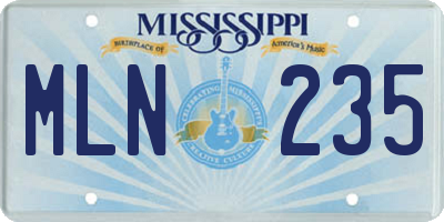 MS license plate MLN235