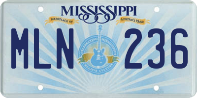 MS license plate MLN236