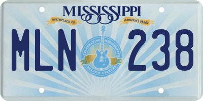 MS license plate MLN238