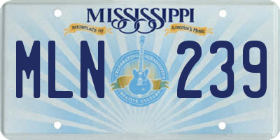 MS license plate MLN239