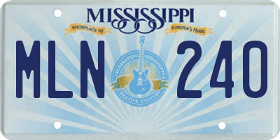 MS license plate MLN240