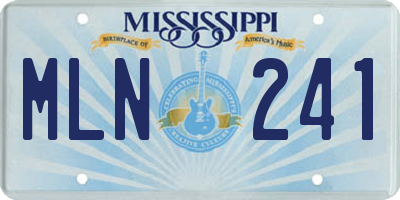 MS license plate MLN241