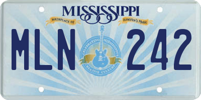 MS license plate MLN242