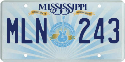 MS license plate MLN243