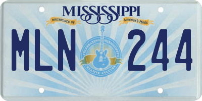 MS license plate MLN244