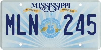 MS license plate MLN245