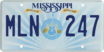 MS license plate MLN247