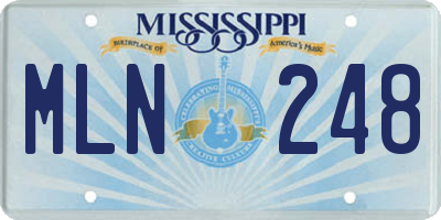 MS license plate MLN248
