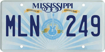 MS license plate MLN249