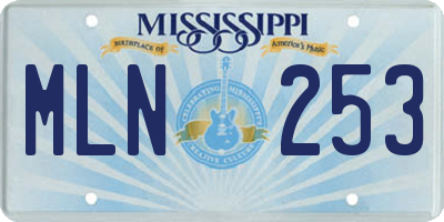 MS license plate MLN253