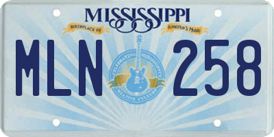 MS license plate MLN258