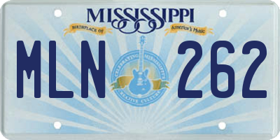 MS license plate MLN262