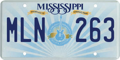 MS license plate MLN263