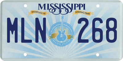 MS license plate MLN268