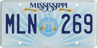 MS license plate MLN269