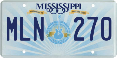 MS license plate MLN270