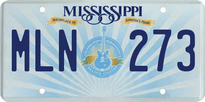 MS license plate MLN273