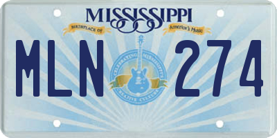 MS license plate MLN274