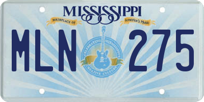 MS license plate MLN275