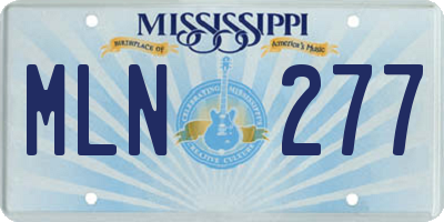 MS license plate MLN277