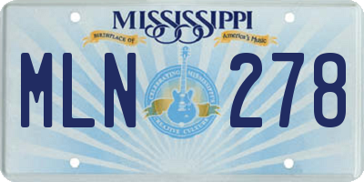 MS license plate MLN278