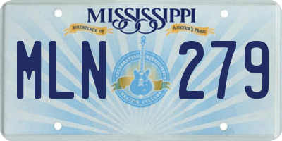 MS license plate MLN279