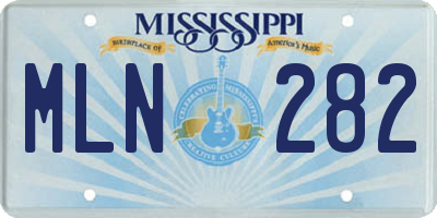 MS license plate MLN282